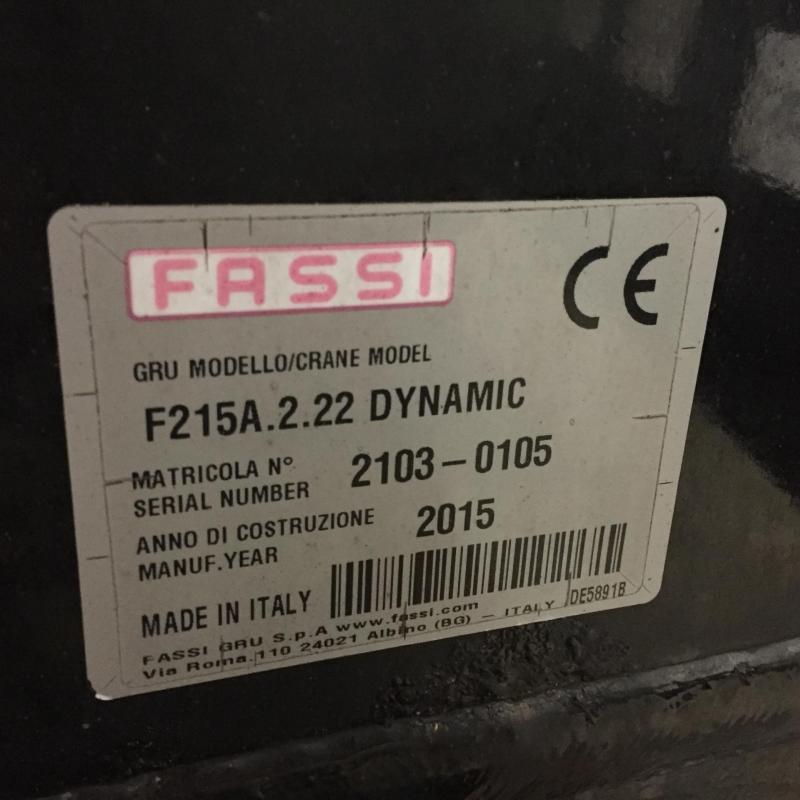 Fassi F215A.2.22 Dynamic autolaadkraan